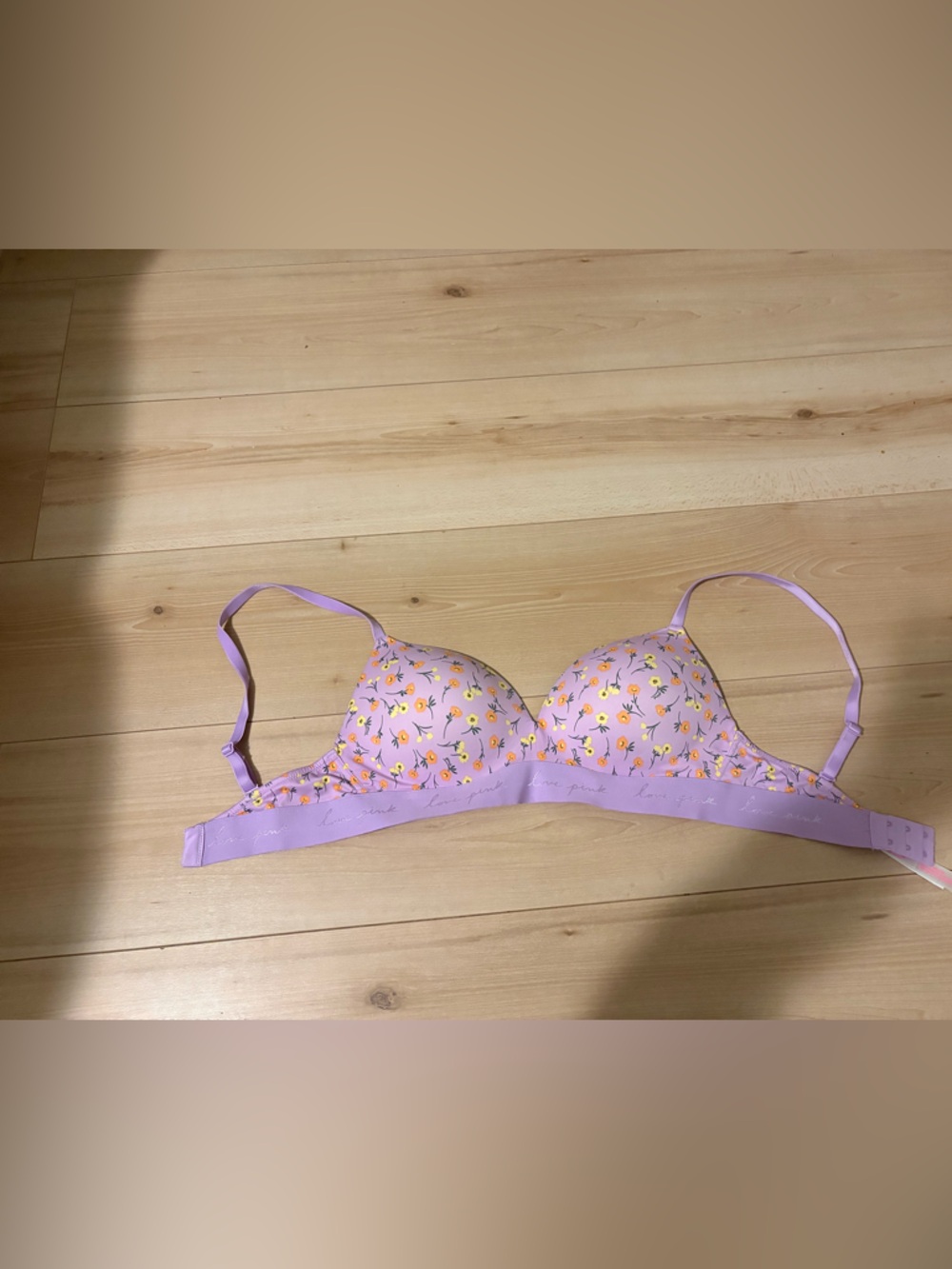 PINK Victoria's Secret Lavender Floral Wear Everywhere Push UpBra